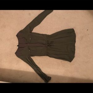 long sleeve army green dress